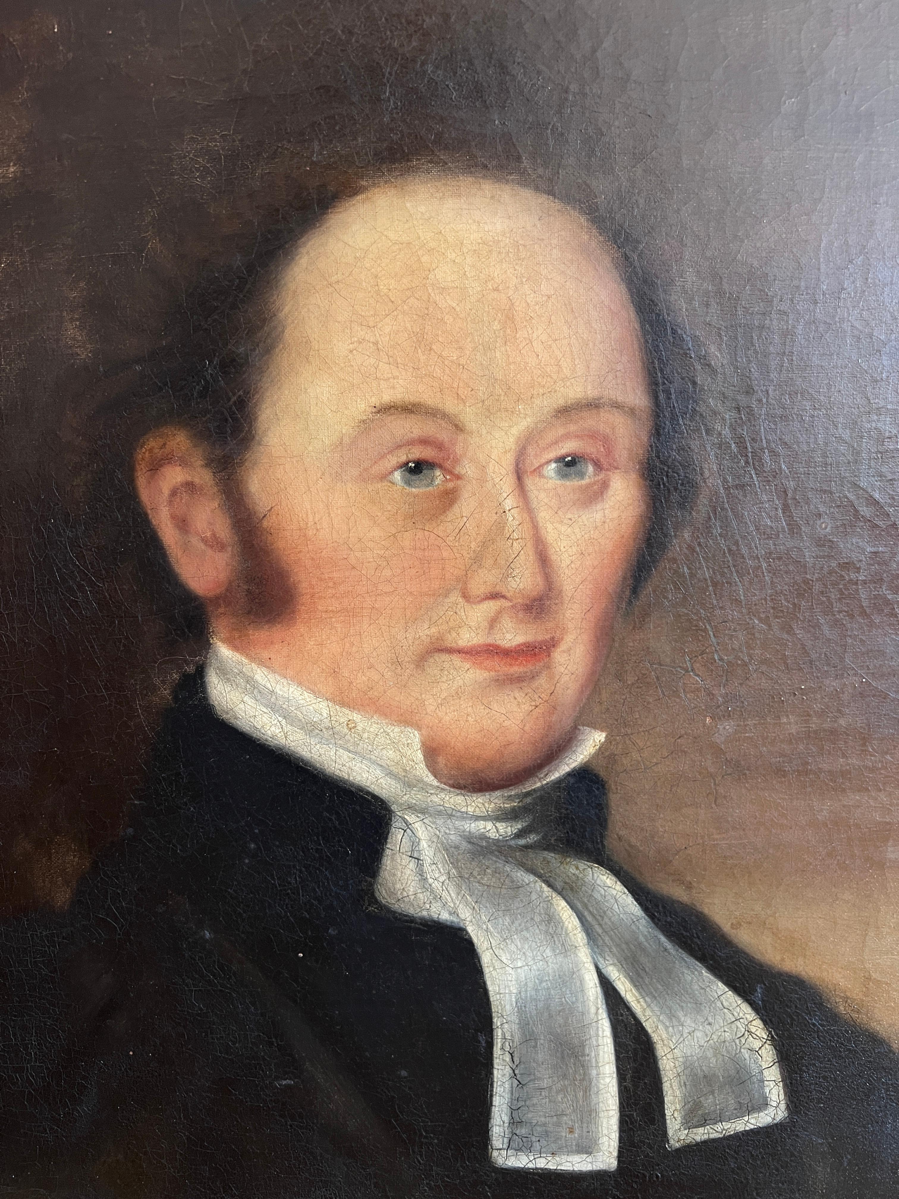 19th-Century American School Portrait of a Clergyman For Sale 2