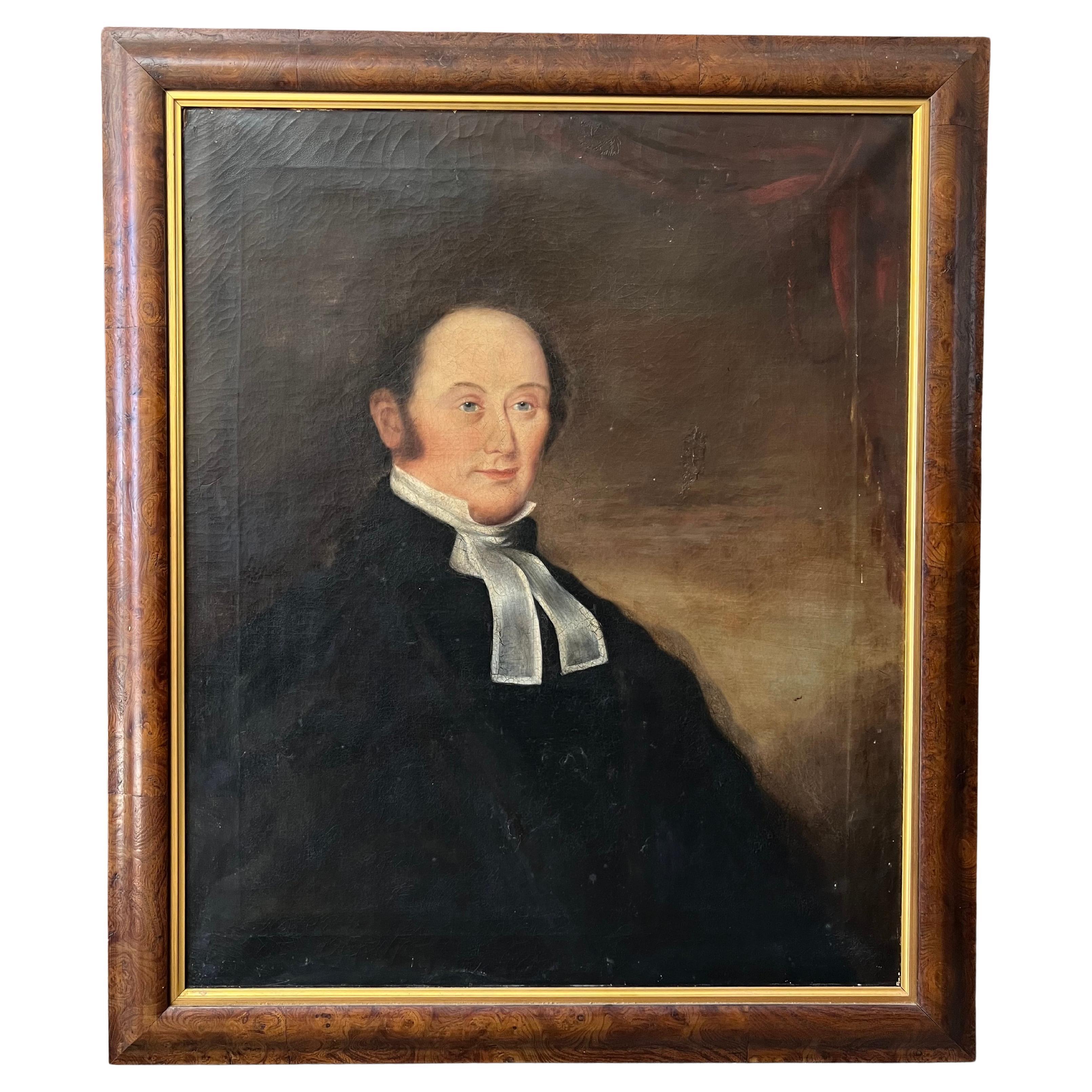 19th-Century American School Portrait of a Clergyman