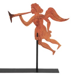 19th Century American Sheet Iron Trumpeting Angel Weathervane