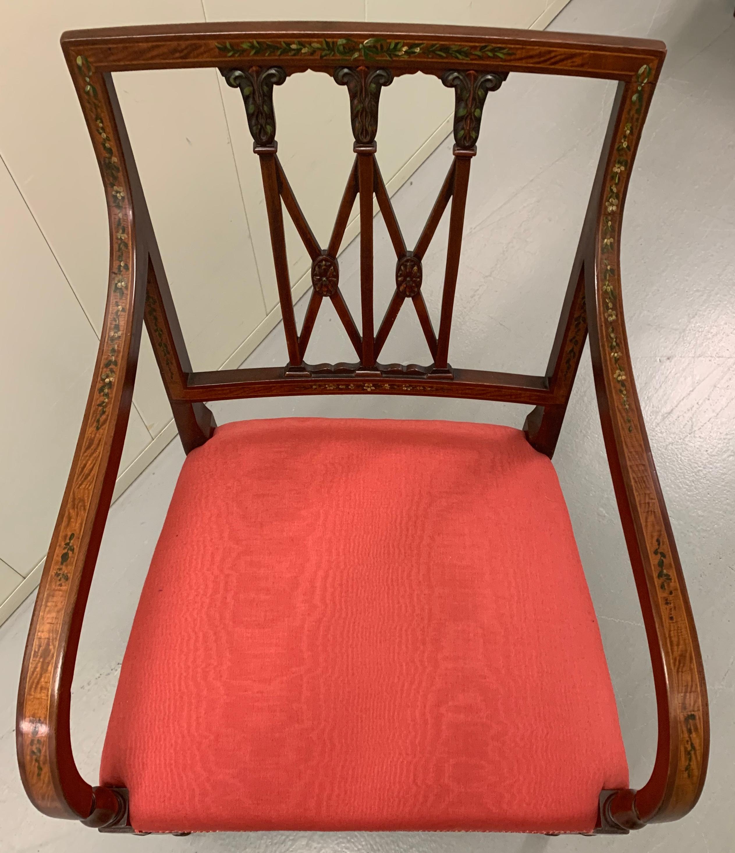 19th Century American Sheraton Painted Armchair For Sale 5