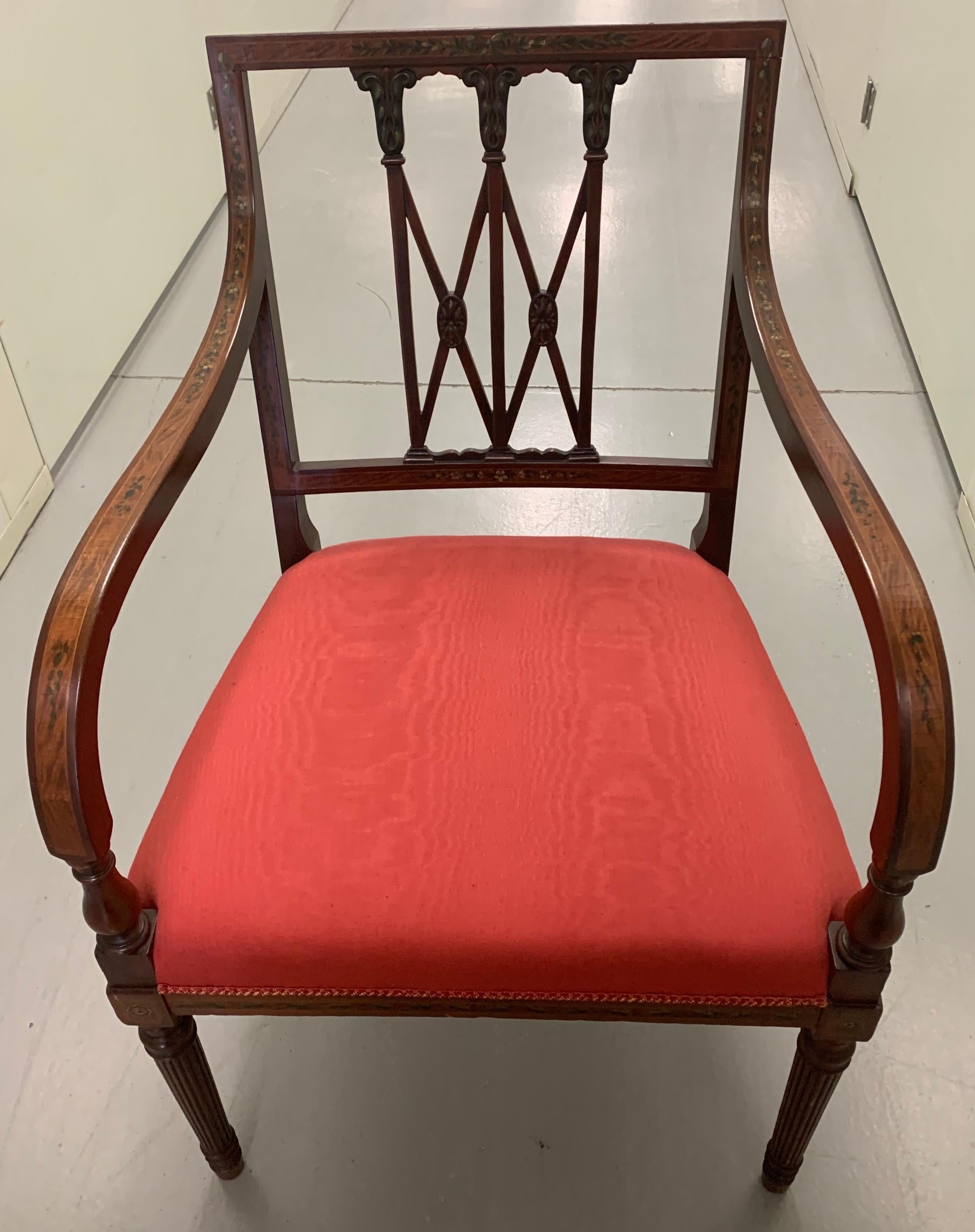 19th Century American Sheraton Painted Armchair In Good Condition For Sale In Stamford, CT
