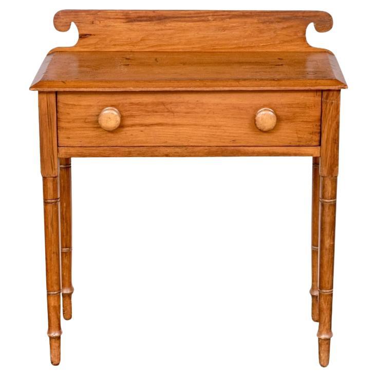 19th Century American Sheraton Pine Single Drawer Side Table For Sale