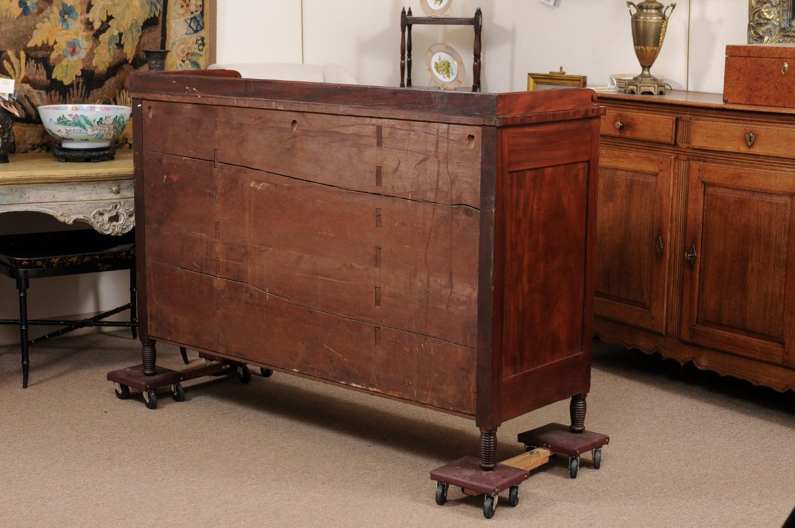 19th Century American Sheraton Sideboard in Mahogany with 4 Cabinet Doors 3