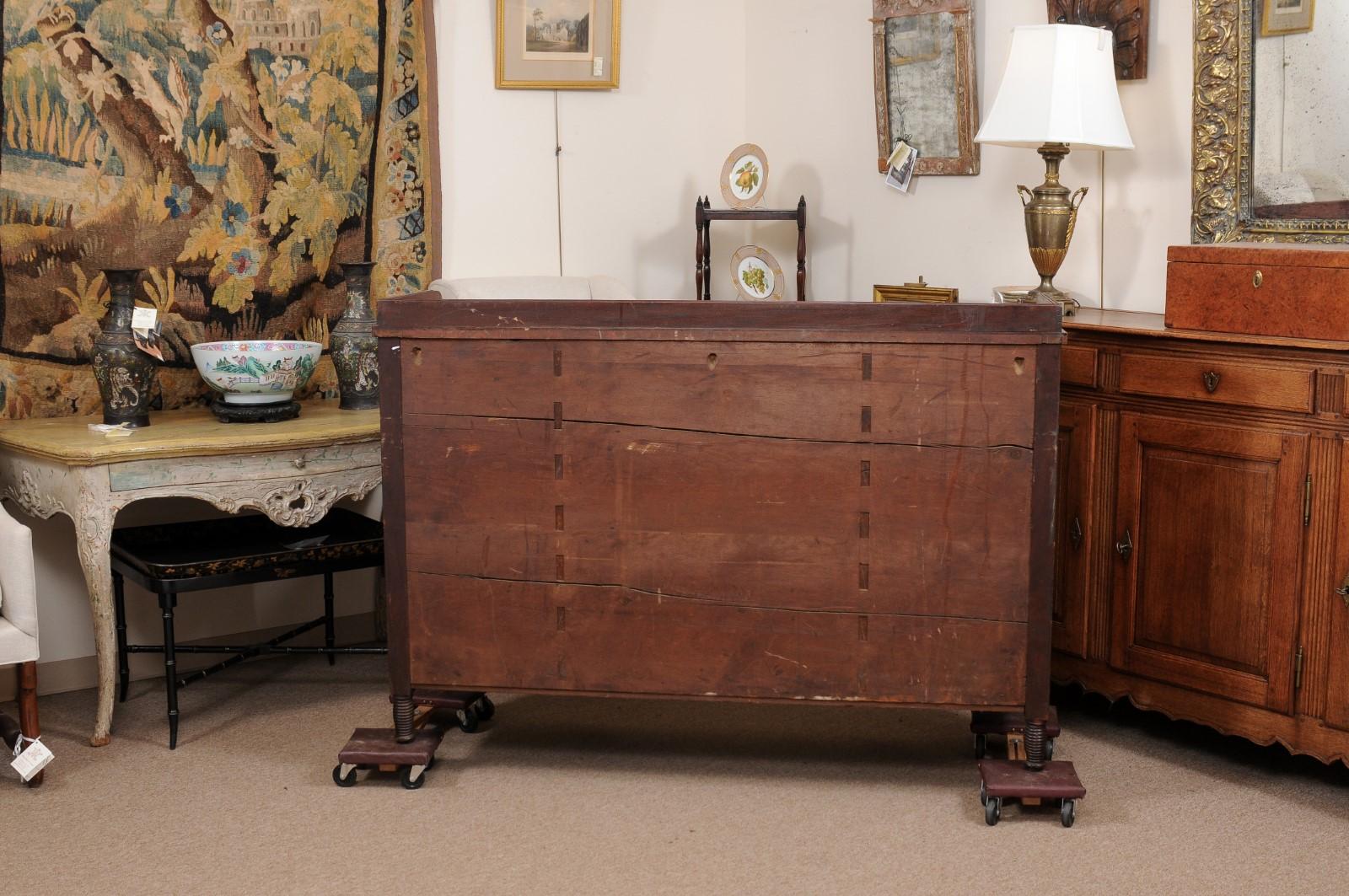 19th Century American Sheraton Sideboard in Mahogany with 4 Cabinet Doors 4