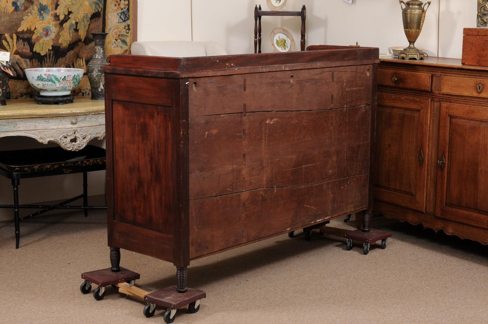 19th Century American Sheraton Sideboard in Mahogany with 4 Cabinet Doors 5