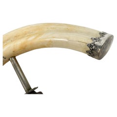 Cavatappi in argento americano del XIX secolo con zanna di cinghiale da 9 pollici "A. Williamson Co.