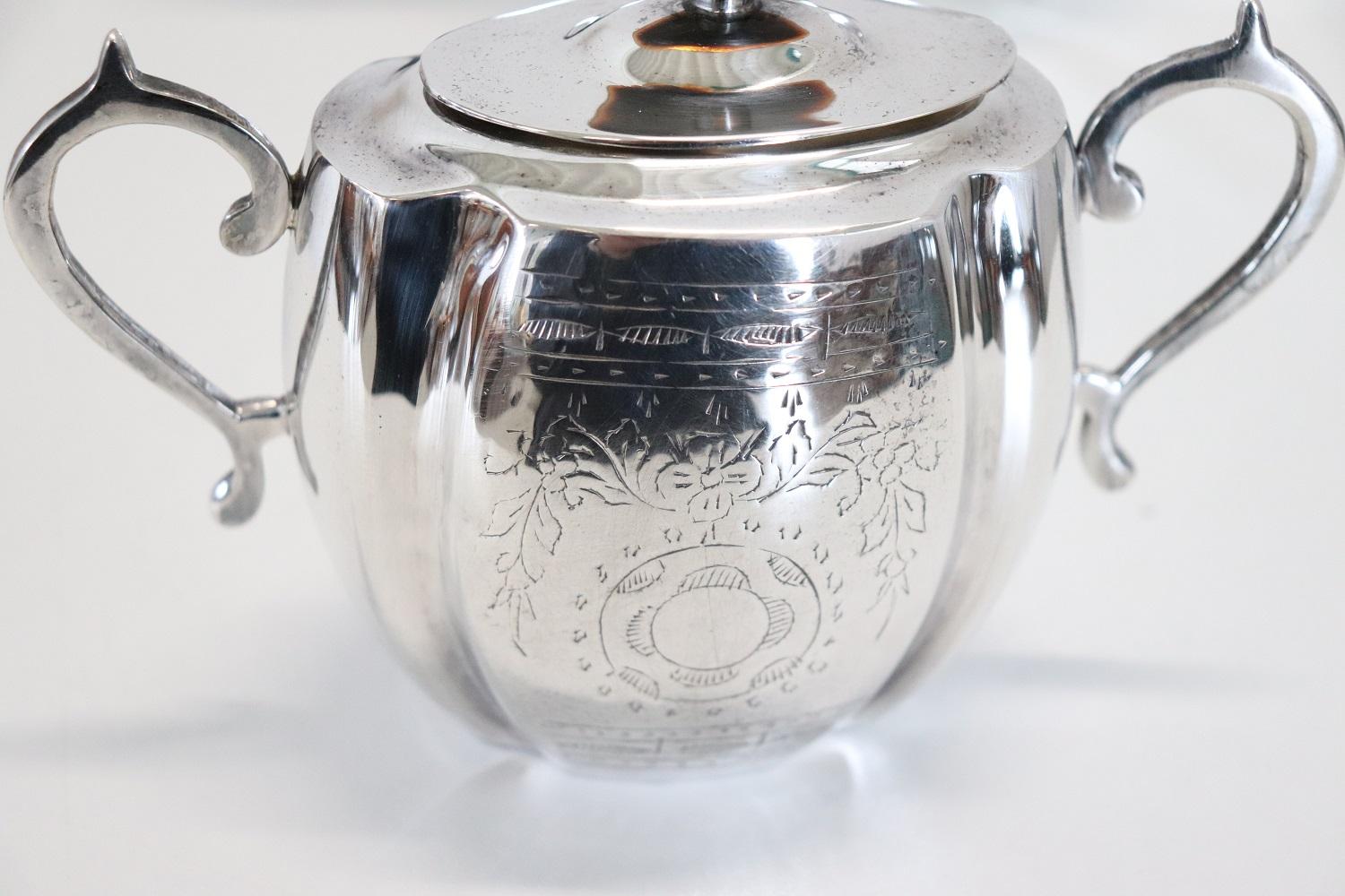Mid-19th Century 19th Century American Silver Plate Tea Set Mark Royal Family