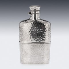 19th Century American Solid Silver Hip Flask, Gorham, c.1880
