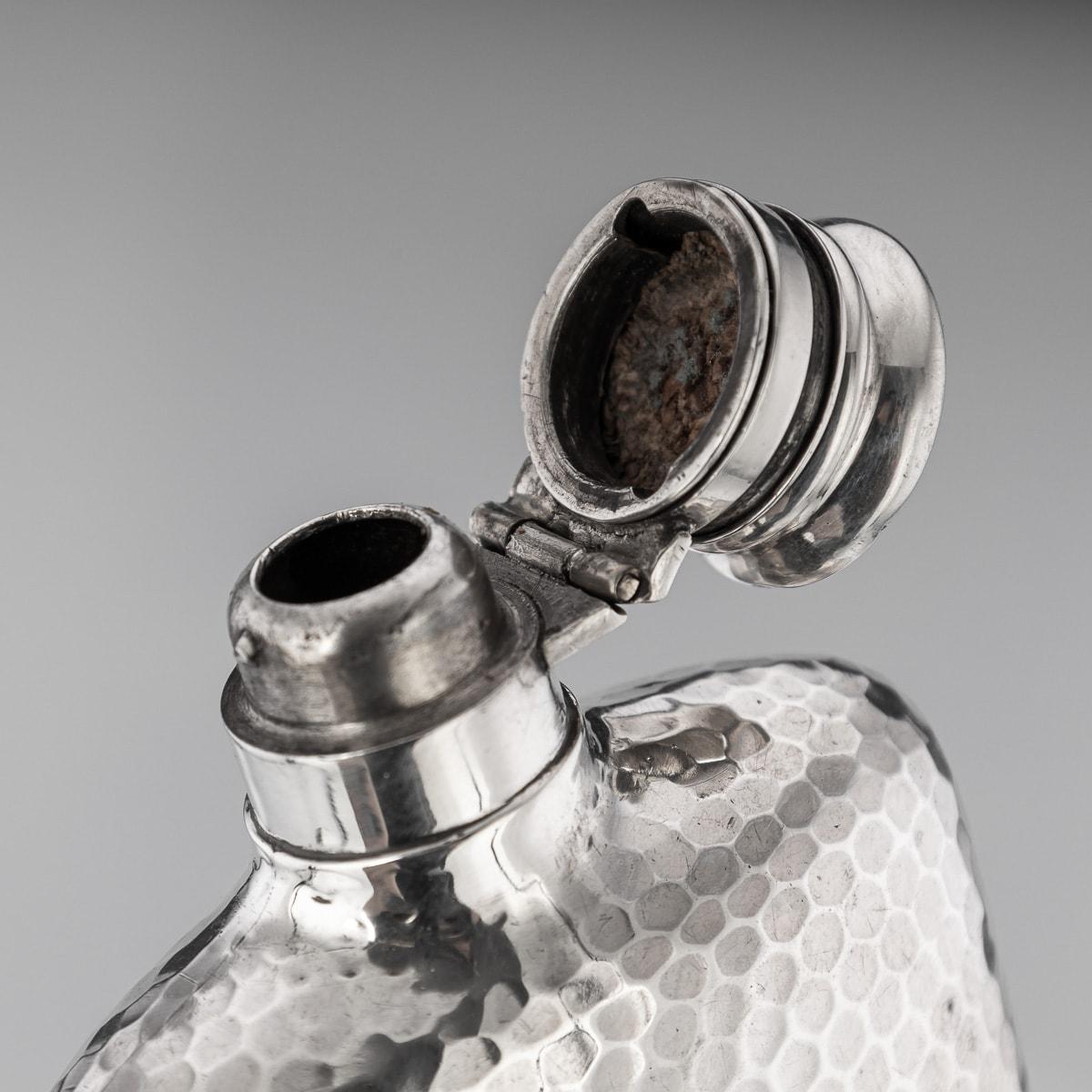 19th Century American Solid Silver Hip Flask, Gorham, c.1880 For Sale 5