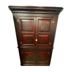 Amerikanisches Süd-Pflanzgefäß-Chinoiserie-Eckschrank aus dem 19. Jahrhundert
