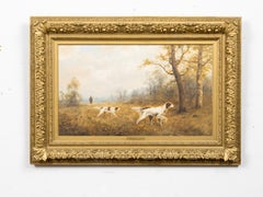 19th Century American Sporting Oil Painting with English Setters, Dated 1894