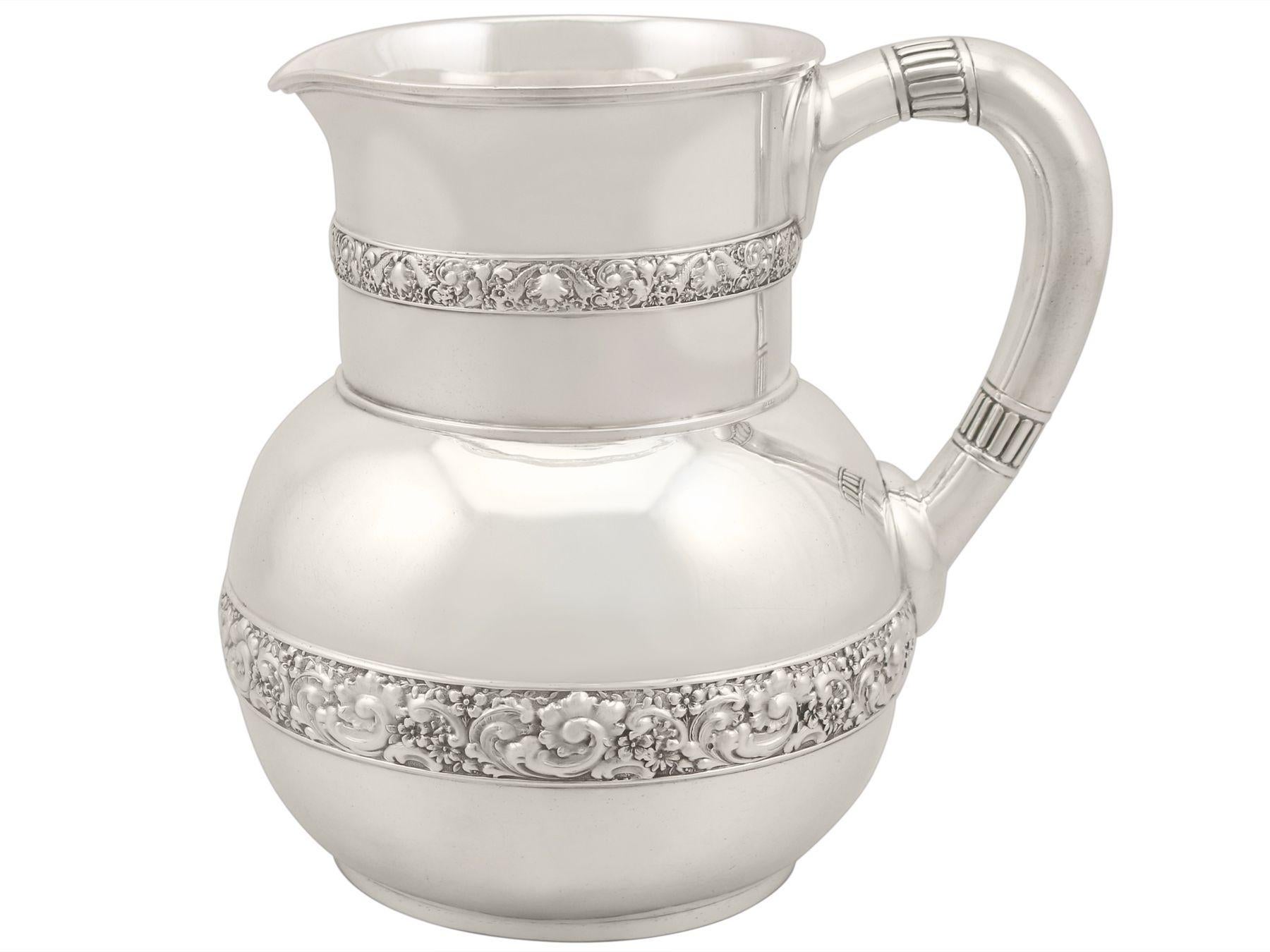 19th Century American Sterling Silver Water Pitcher Jug by Tiffany & Co 2