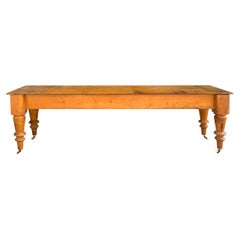 19th Century American Table with Chunky Turned Legs