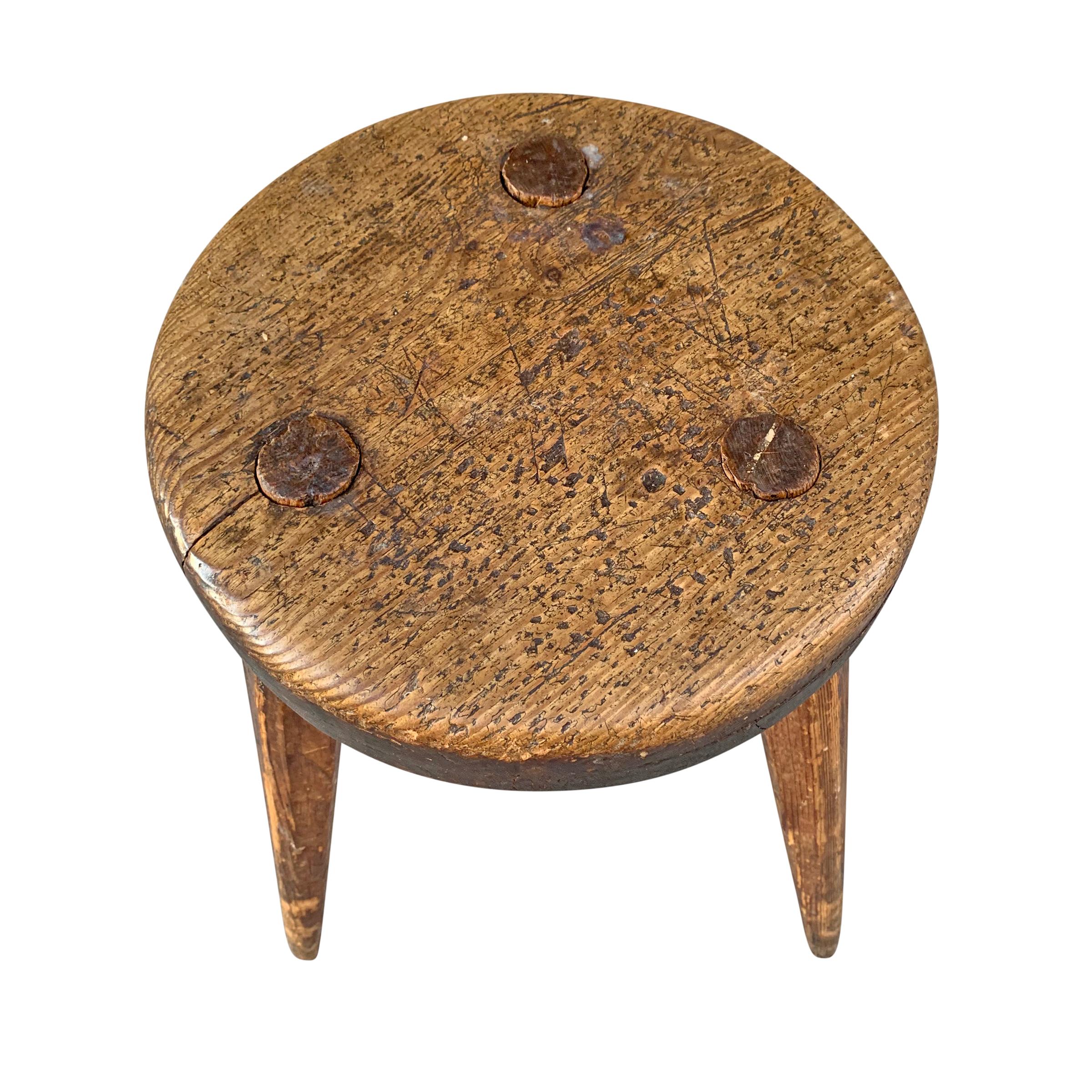 19th Century American Three-Legged Stool 1