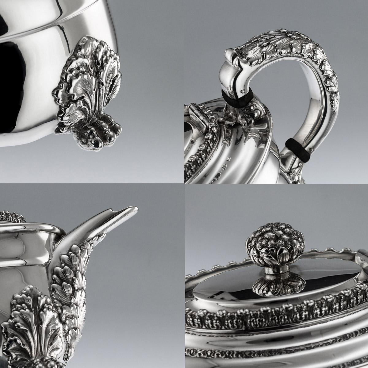 Amerikanische Tiffany & Co. aus dem 19. Jahrhundert. Acanthus Teeservice aus massivem Silber um 1880 im Angebot 5