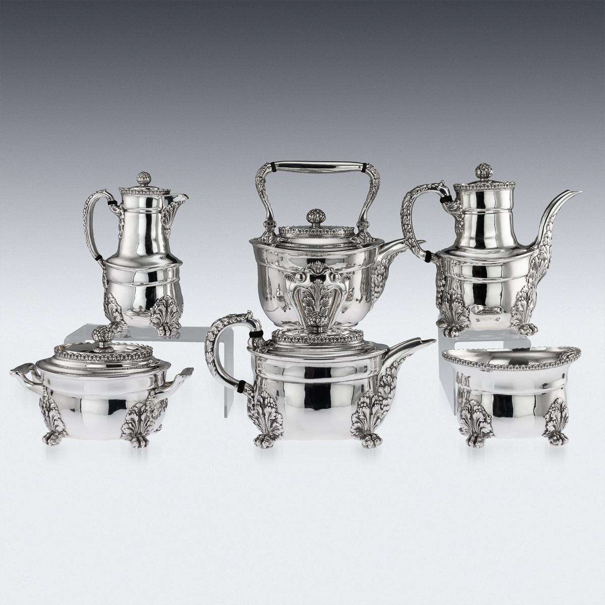 Américain 19e siècle américain Tiffany & Co. Service à thé en Acanthus en argent massif circa 1880 en vente