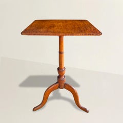 19th Century American Tiger Maple Candle Stand