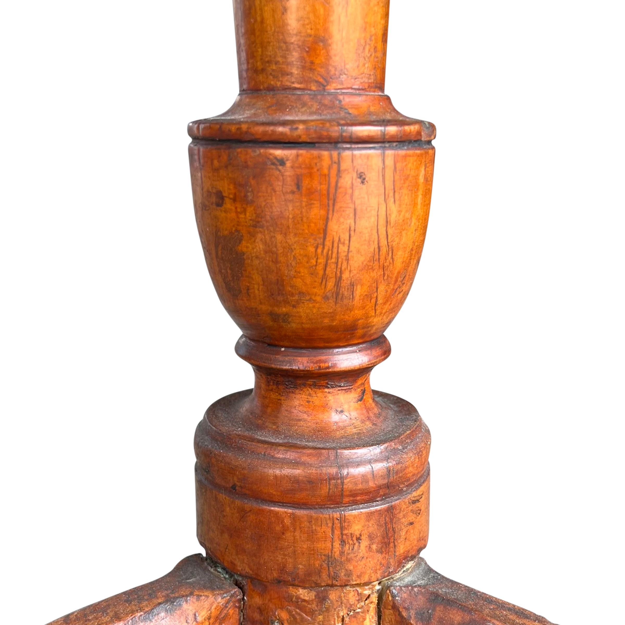 19th Century American Tiger Maple Candle Stand 5