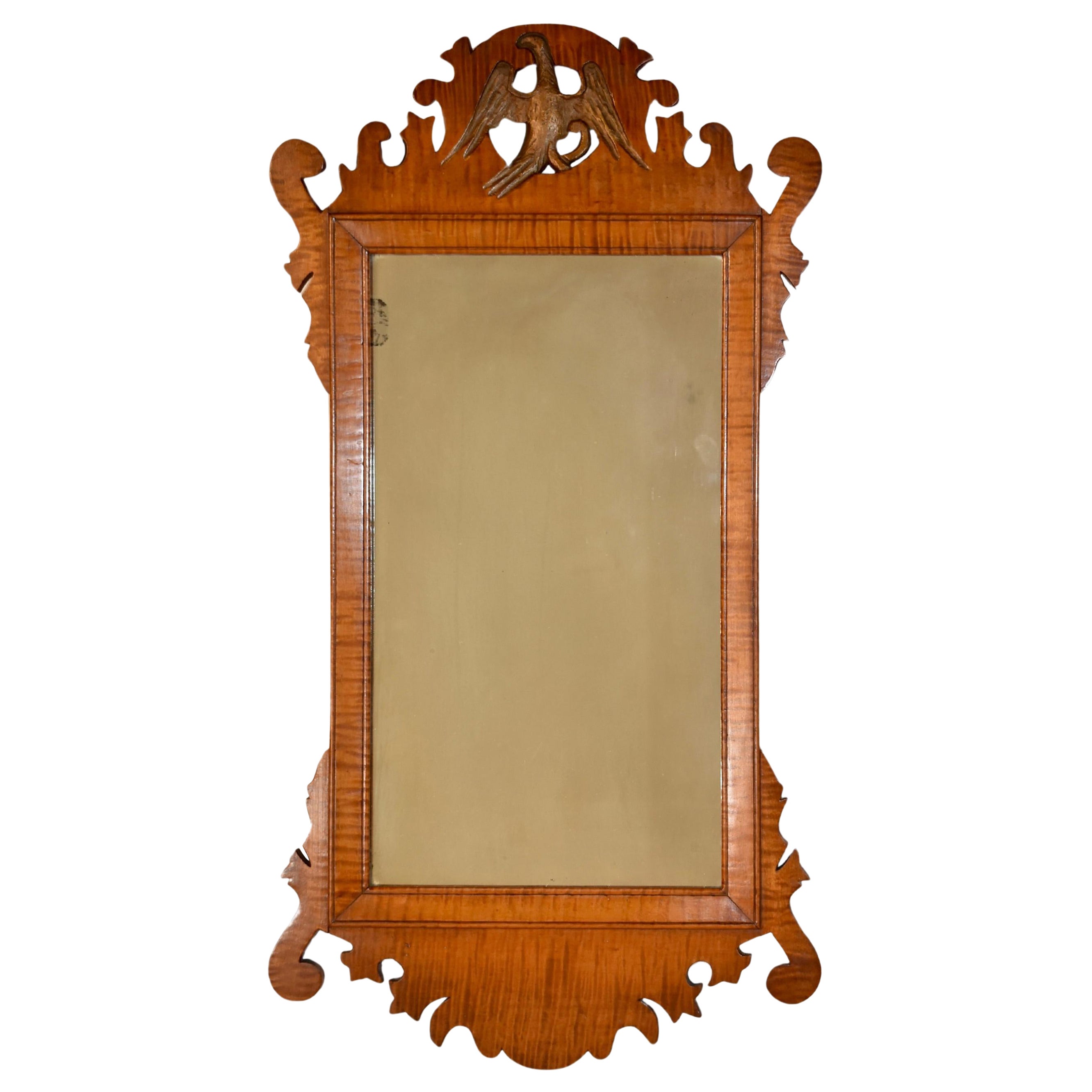19th Century American Tiger Maple Mirror