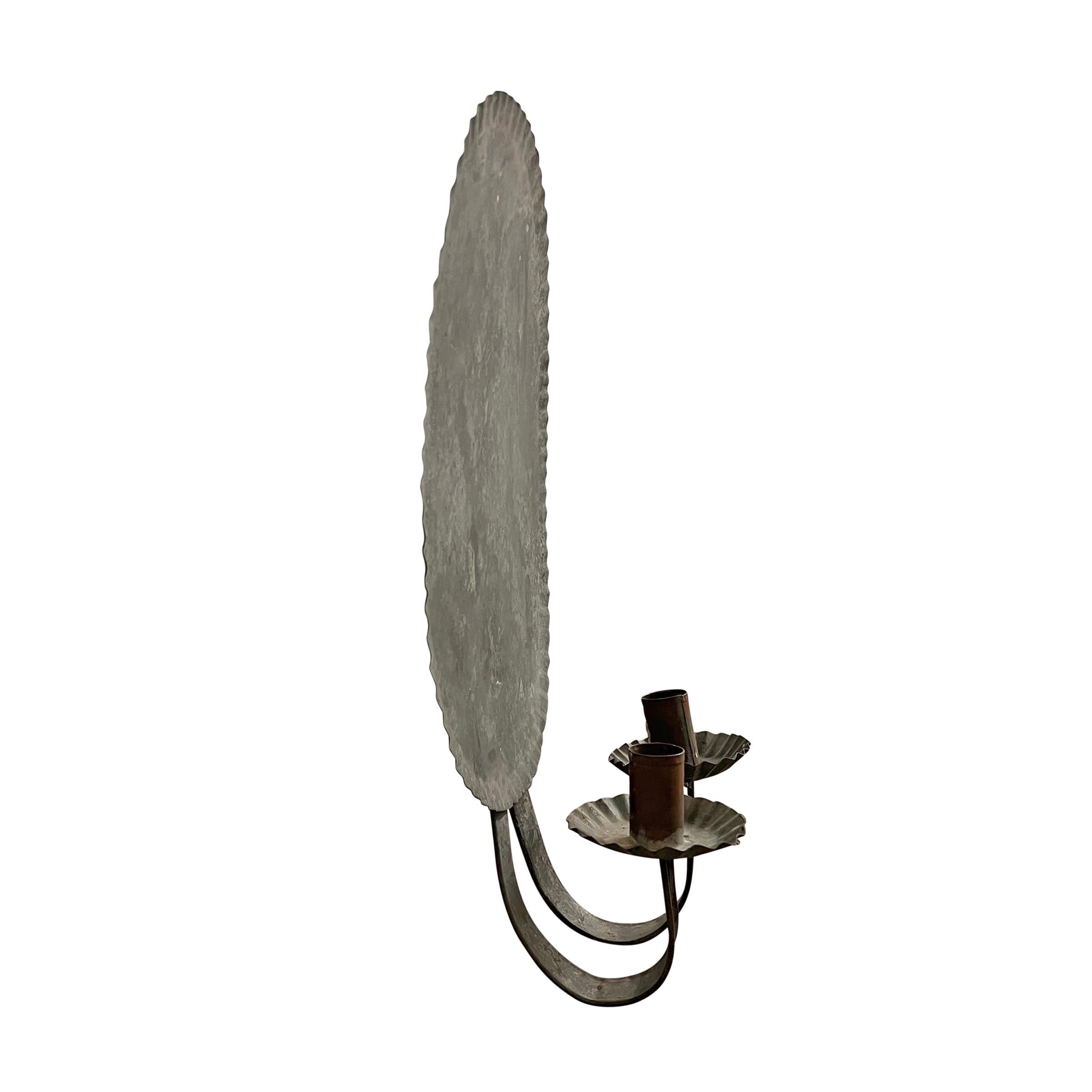 19th Century American Tin Two-Arm Candle Sconce 1