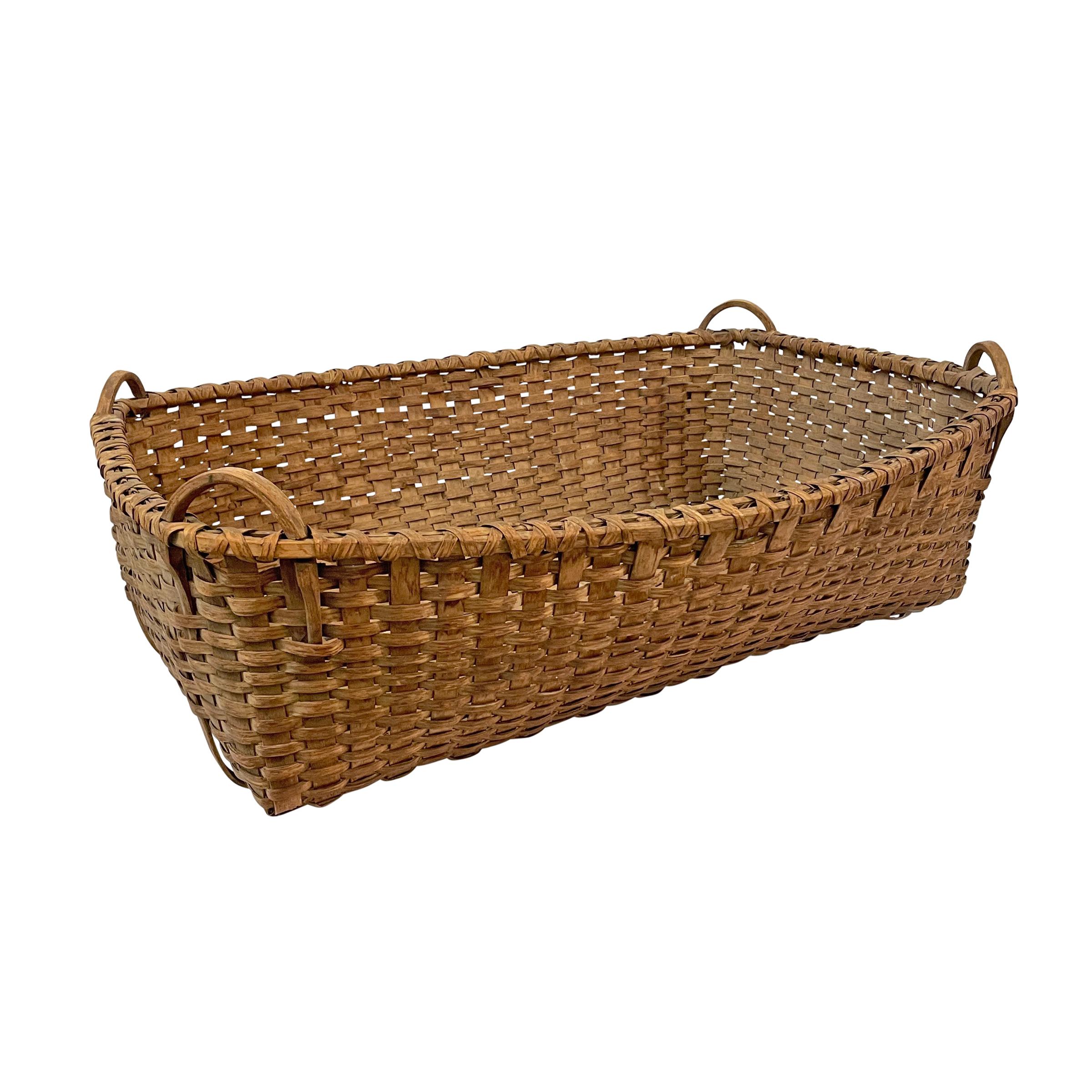 Hand-Woven 19th Century American Tobacco Leaf Basket