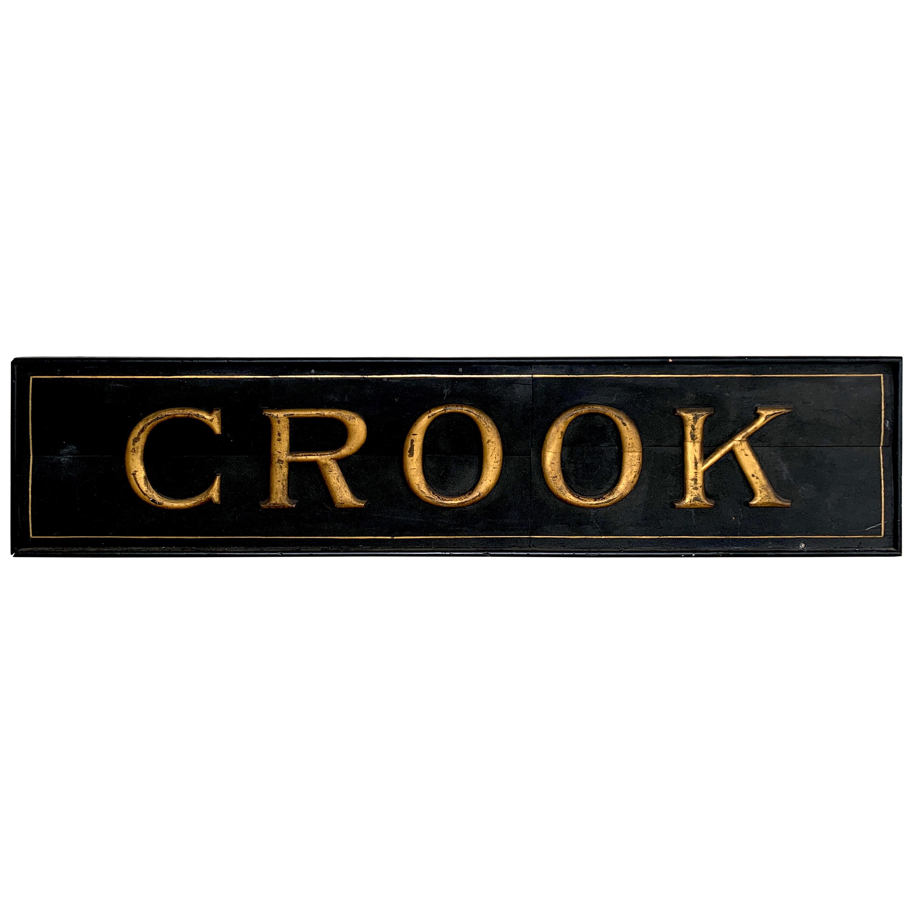 19th Century American Trade Sign 'Crook', Medina, NY