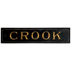 Insegna commerciale americana del XIX secolo "Crook", Medina, NY