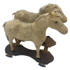 19th Century American Traditional Children's Dual Horse Pull Toy