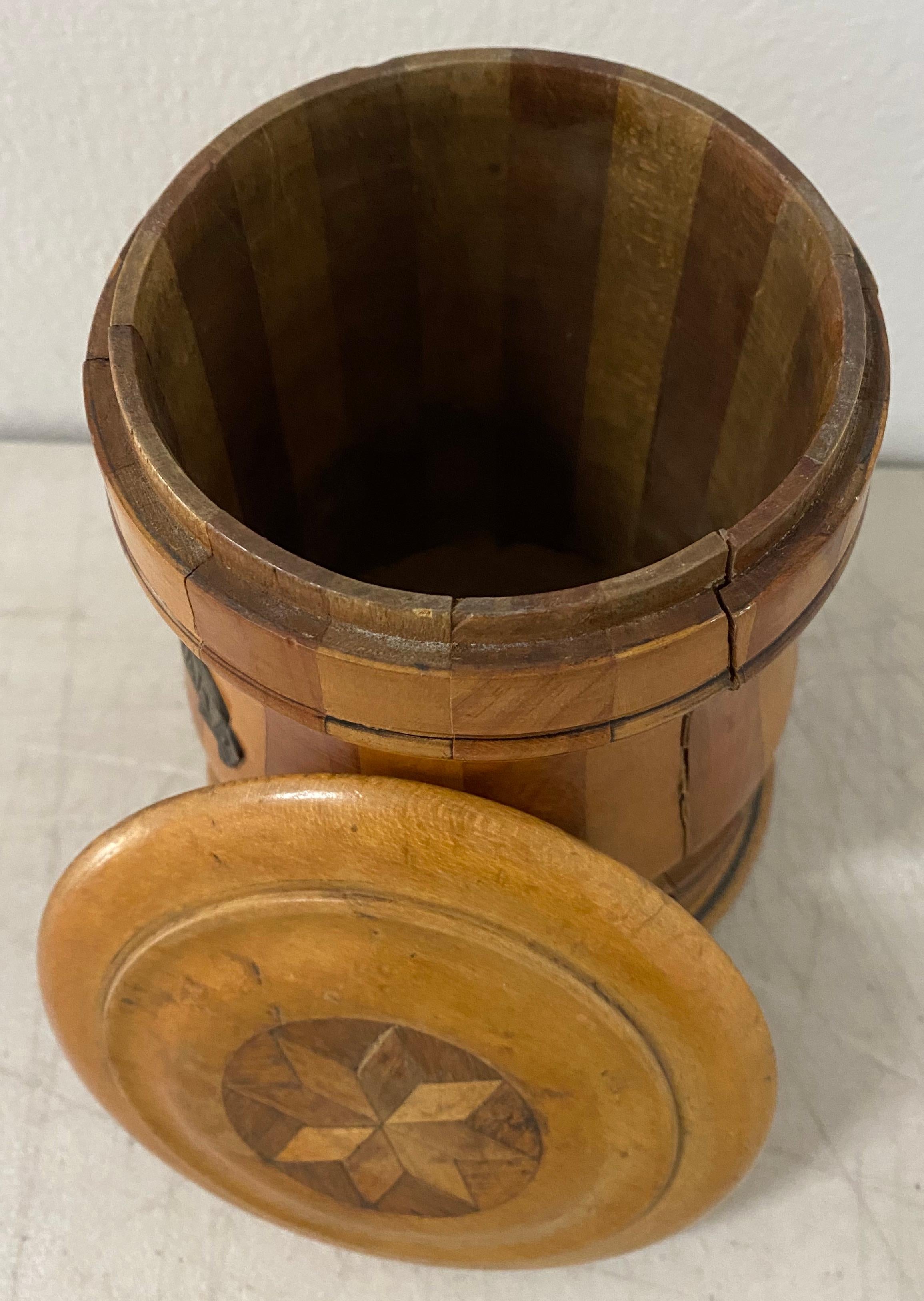 19th Century American Treenware Sugar Canister with Lid For Sale 1