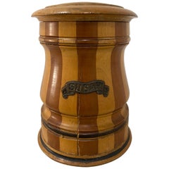 19th Century American Treenware Sugar Canister with Lid