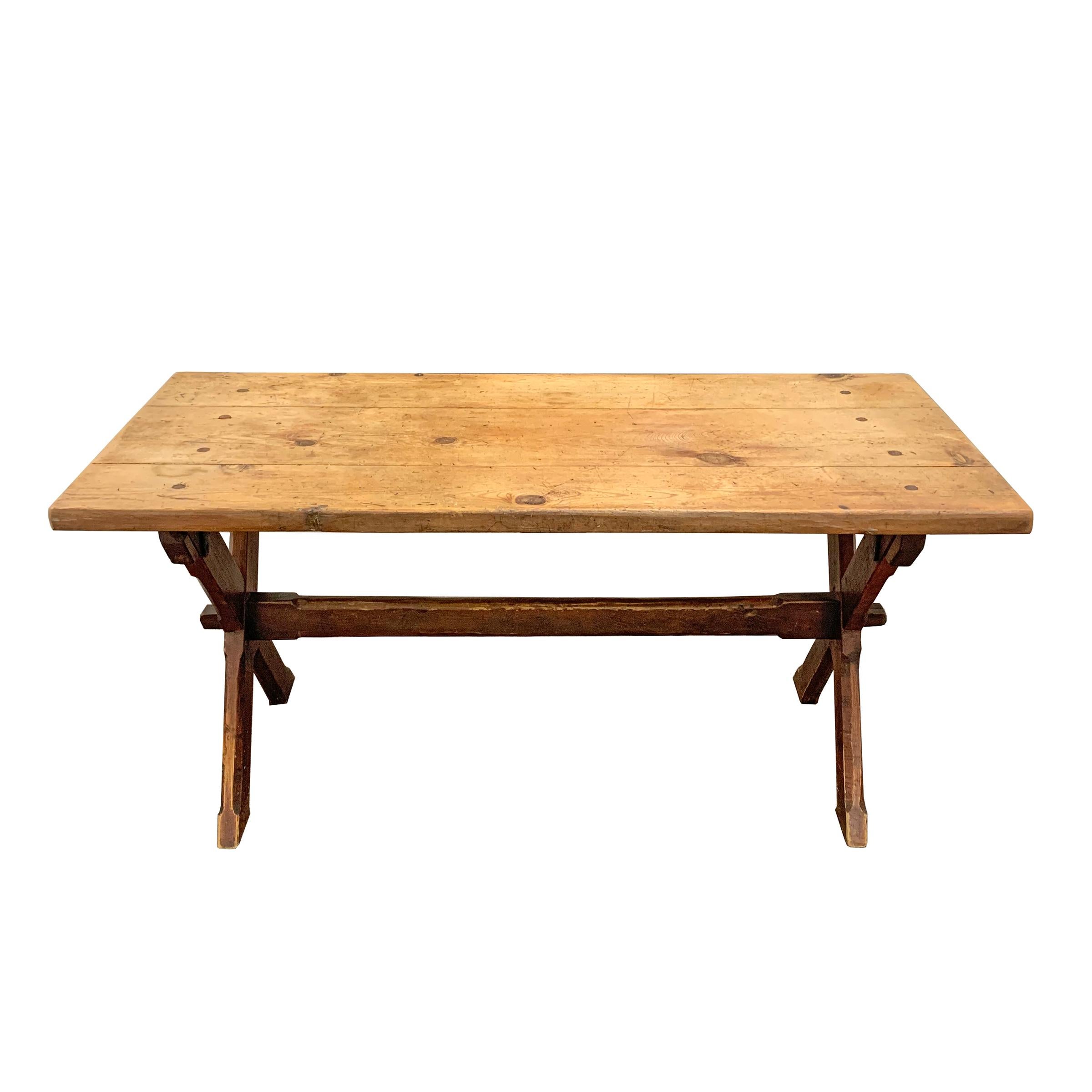 Country 19th Century American Trestle Table