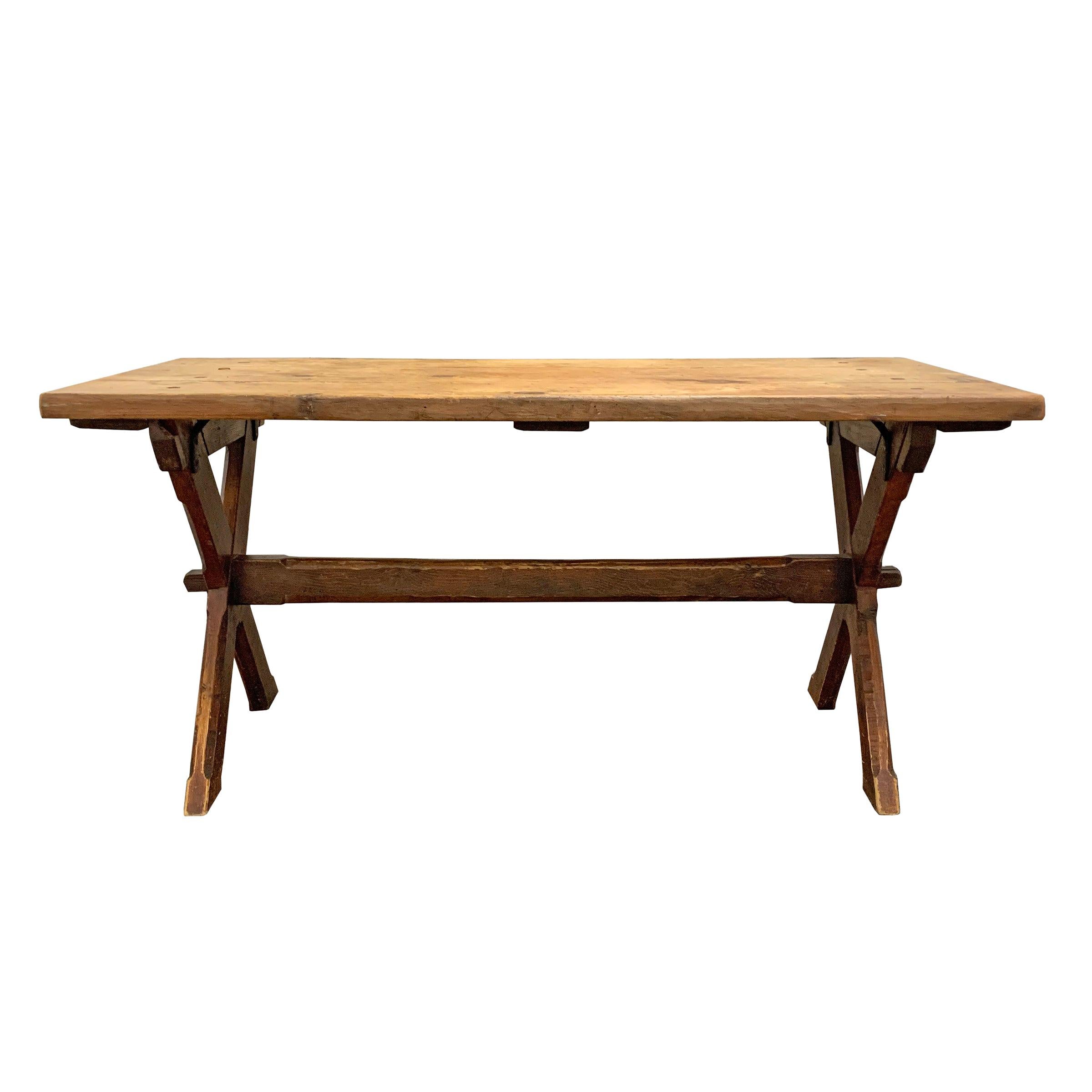 19th Century American Trestle Table