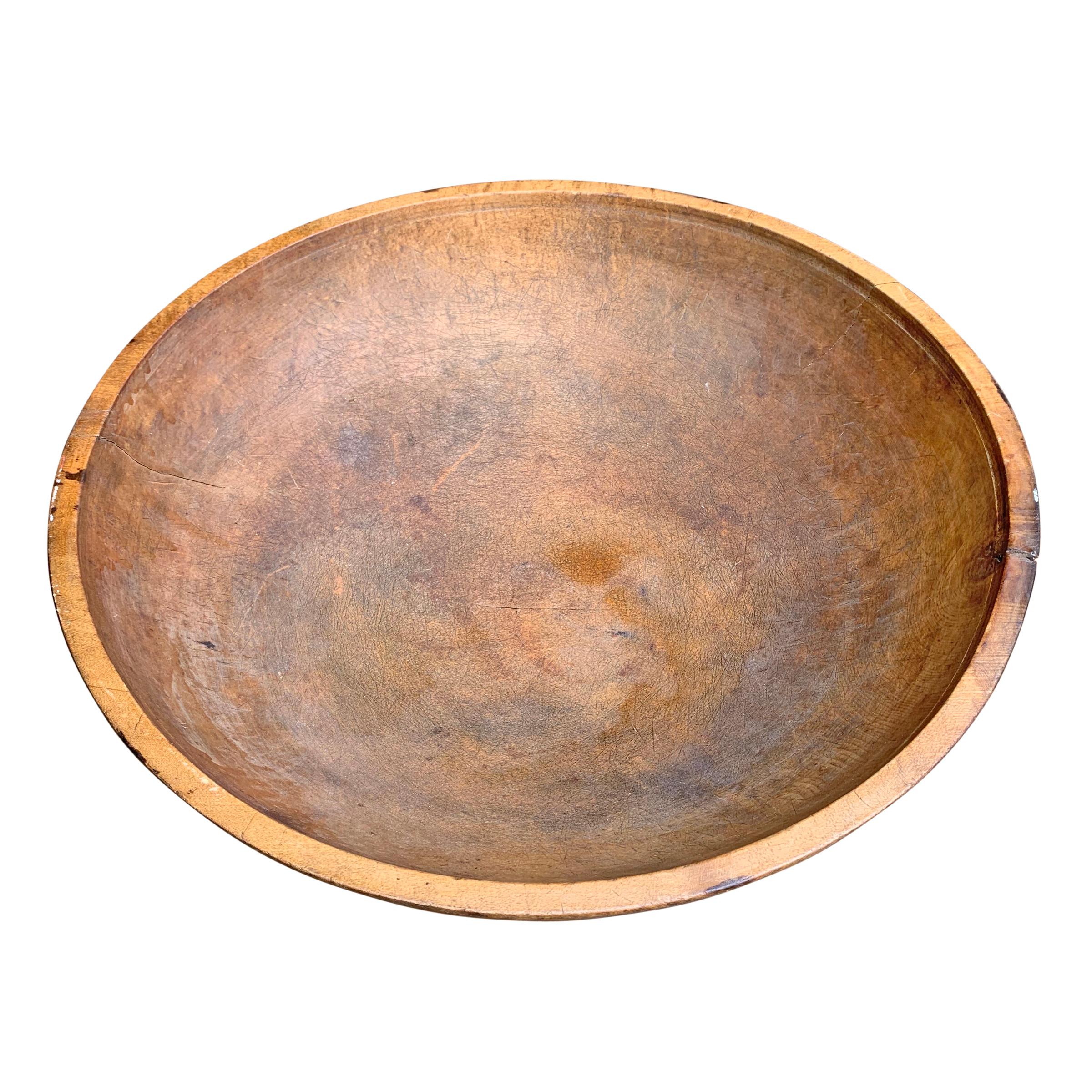 Country 19th Century American Turned Dough Bowl