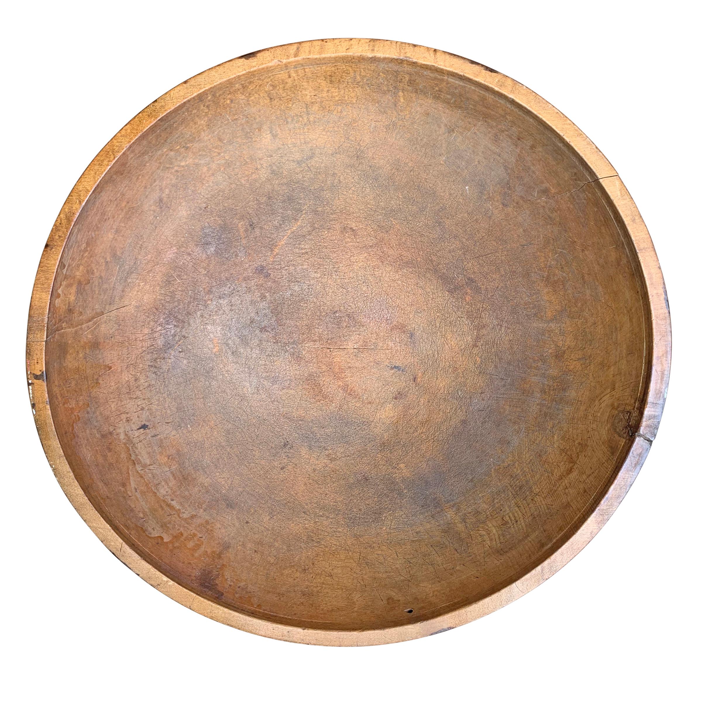19th Century American Turned Dough Bowl In Good Condition In Chicago, IL