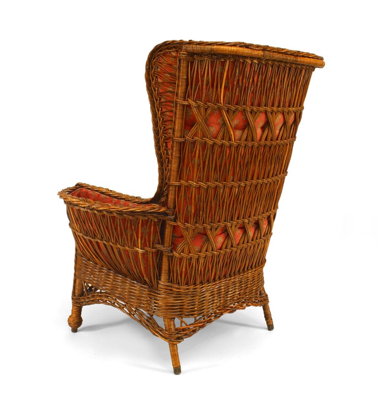 American Victorian Wicker Wing Chair For Sale at 1stDibs wicker