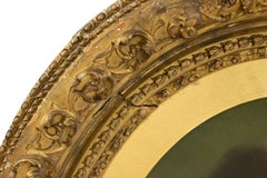 19th Century American Victorian Lady Pastel Portrait in an Oval Frame