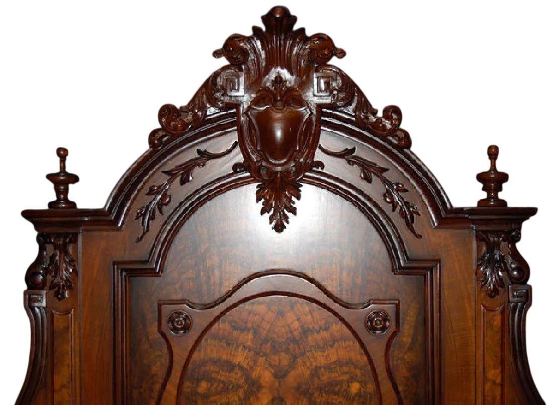 A refined American Victorian sideboard from the 19th century, beautifully crafted in walnut and burl with a white marble top. This substantial piece showcases exquisite parquetry work across its surfaces, reflecting the exceptional craftsmanship of