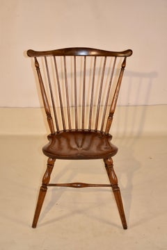 19th Century American Walnut Fan Back Windsor Chair