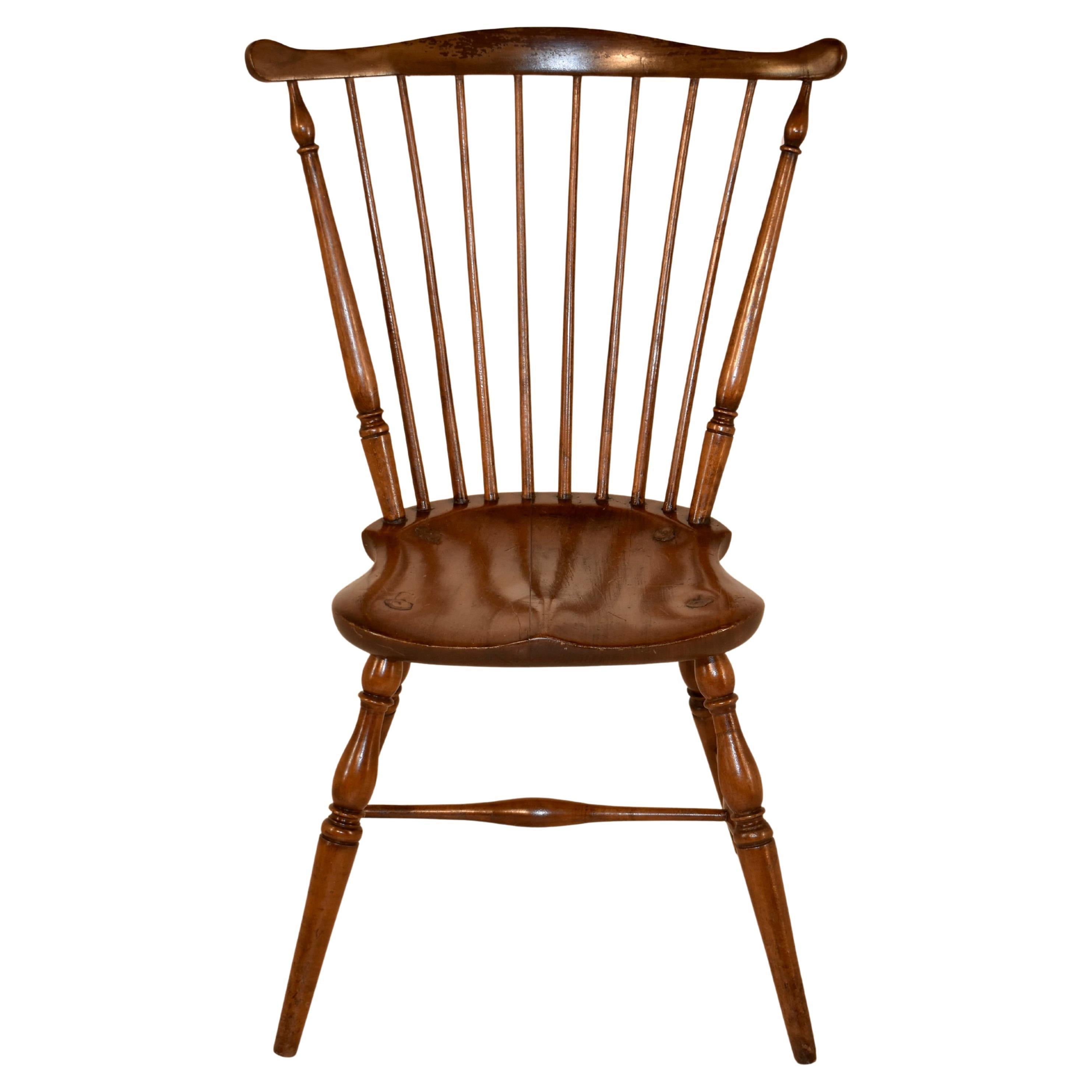 19th Century American Walnut Fan Back Windsor Chair en vente