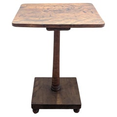 19th Century American Walnut Pedestal Table Candle Stand