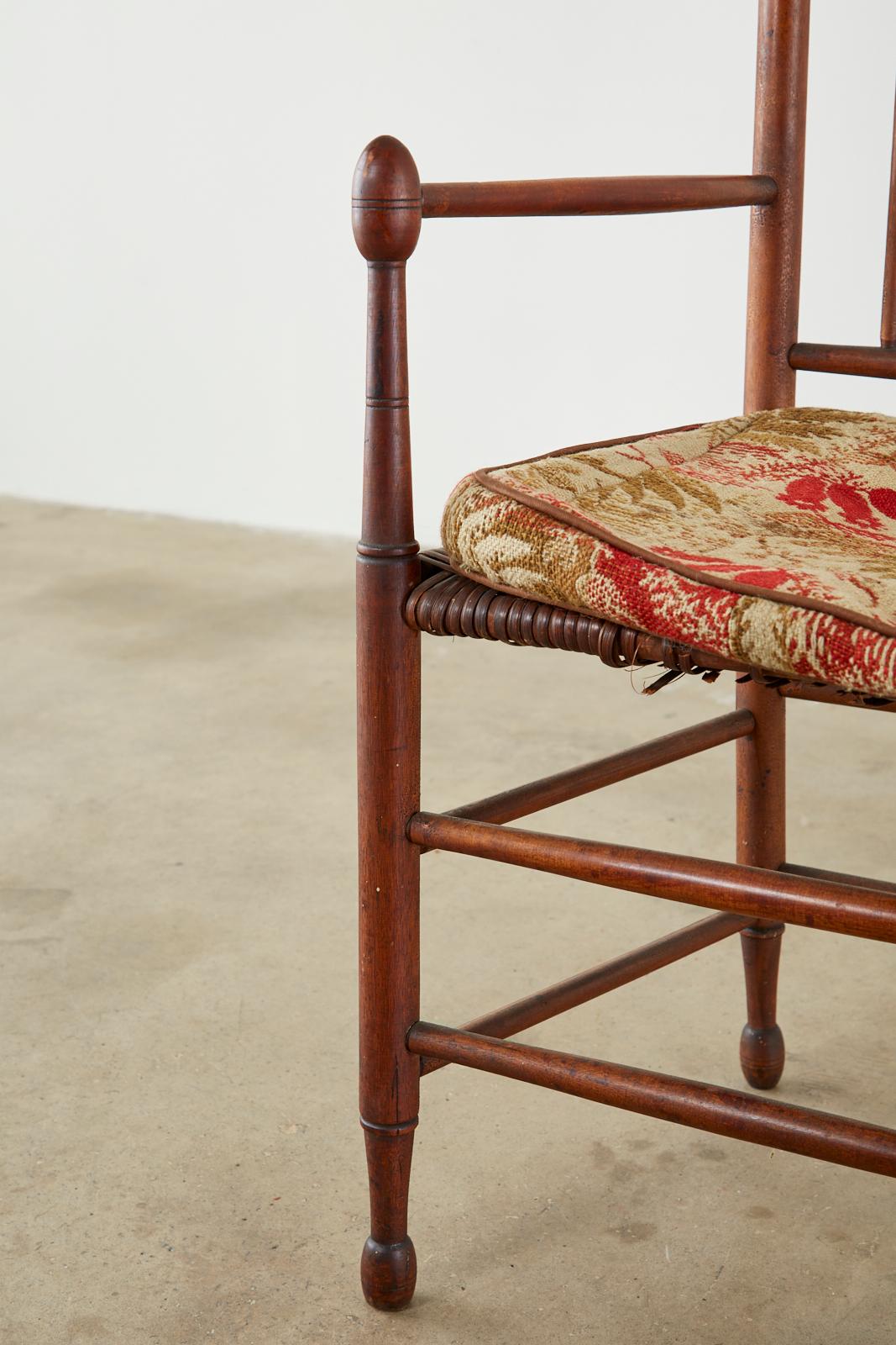 19th Century American Windsor Spindle Back Settee 8