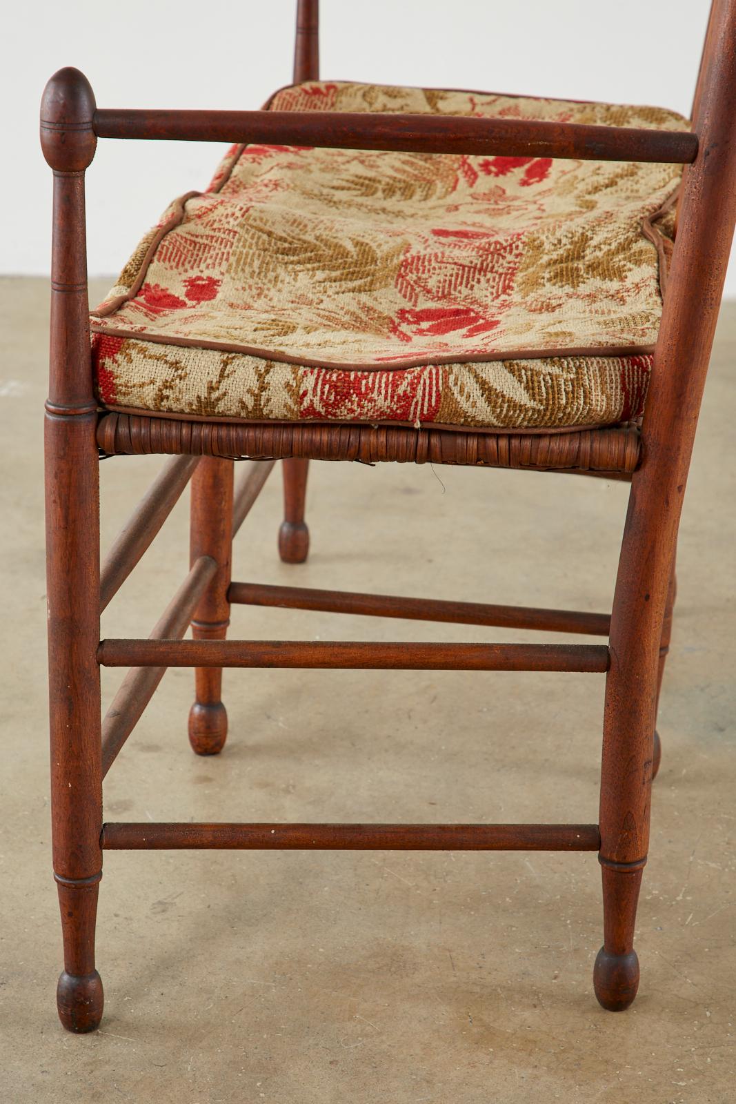 19th Century American Windsor Spindle Back Settee 3