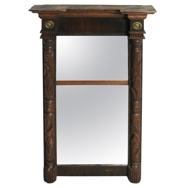 19th Century American Wood Carved Federal Mirror For Sale at 1stdibs