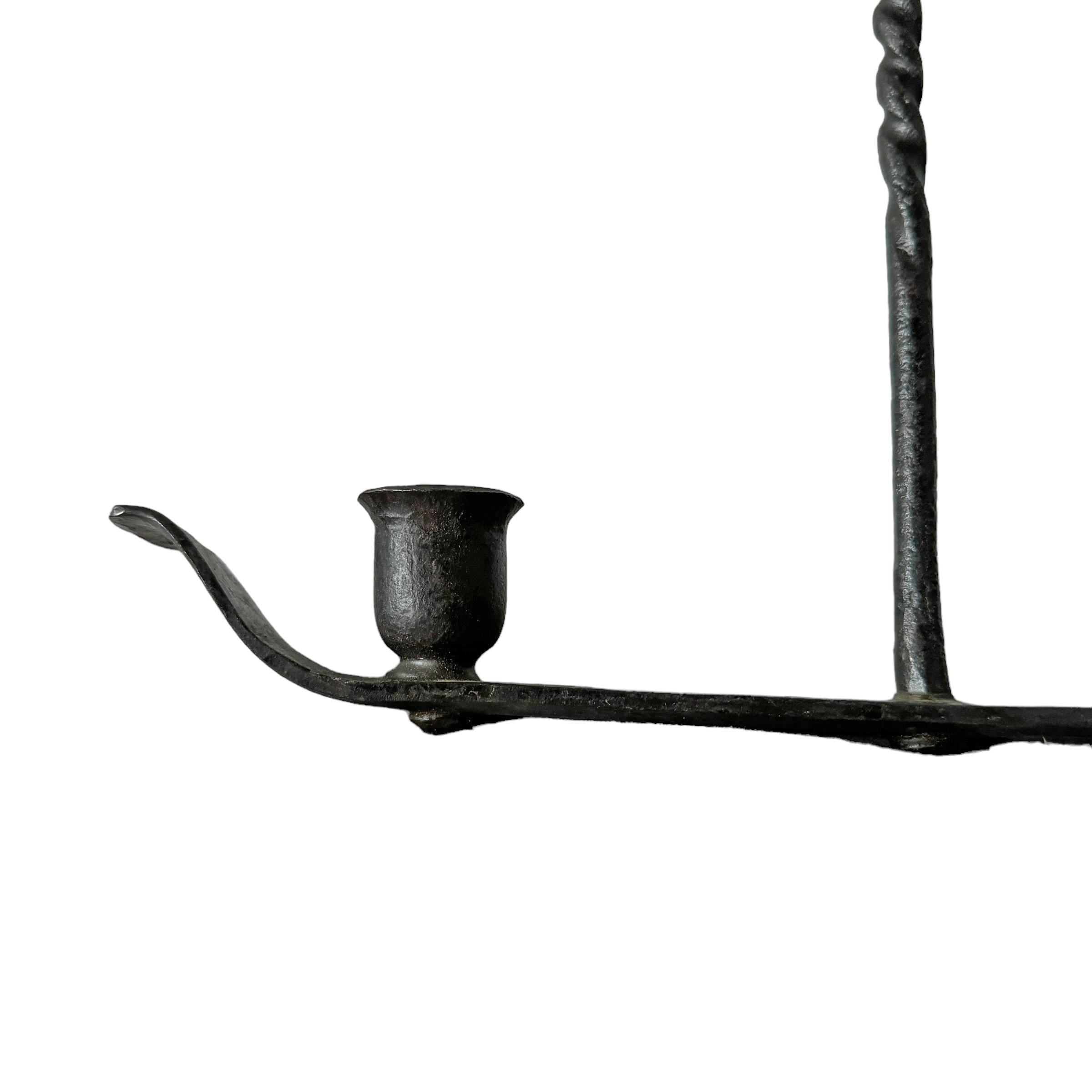 Candelabro americano de hierro forjado del siglo XIX Hierro forjado en venta