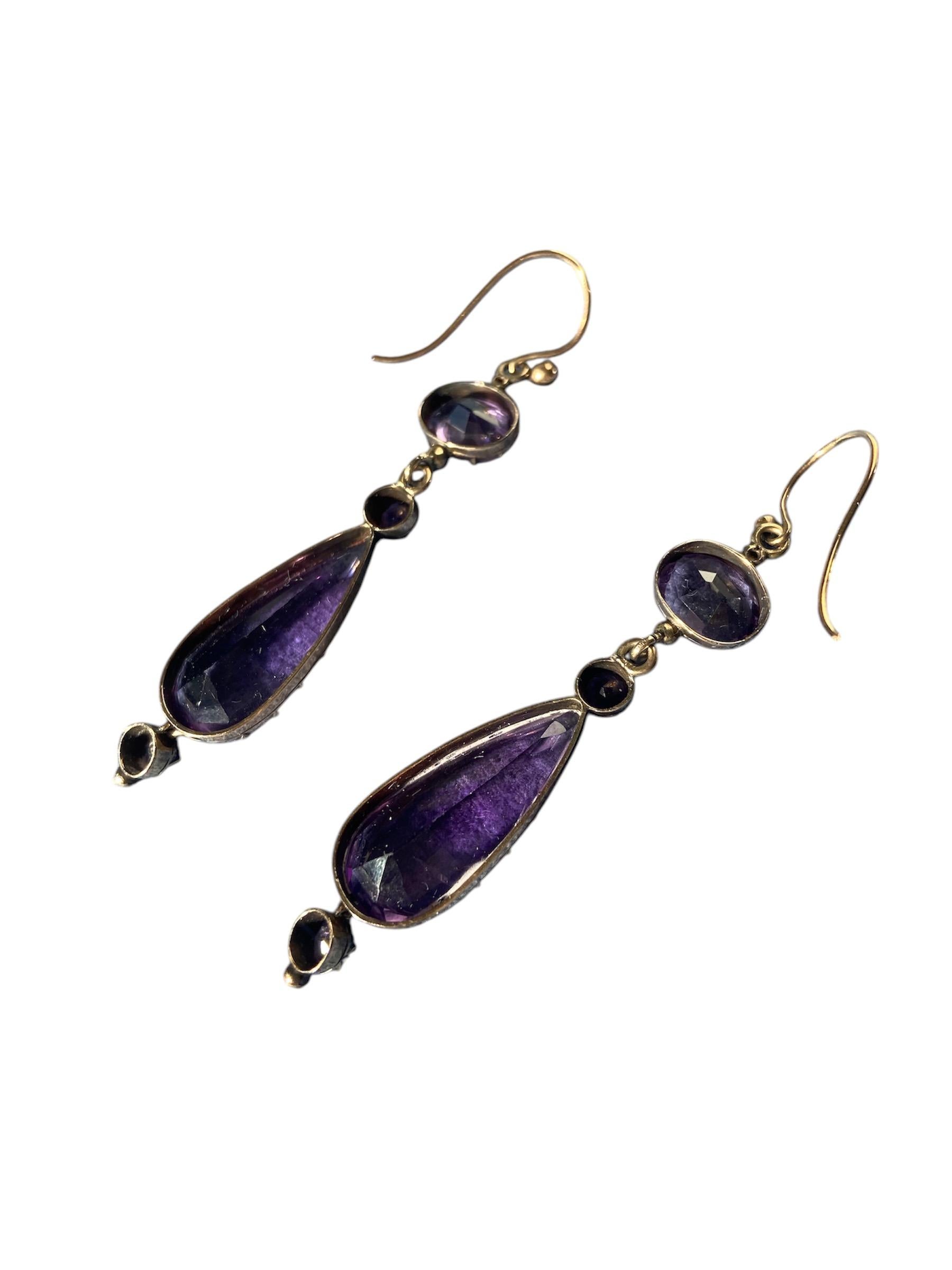 19th Century Amethyst Earrings In Excellent Condition For Sale In London, GB