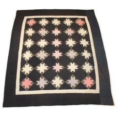 Used 19th Century Amish Eight Point Star Quilt