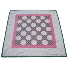 19th Century Amish Postage Stamp Chain Quilt