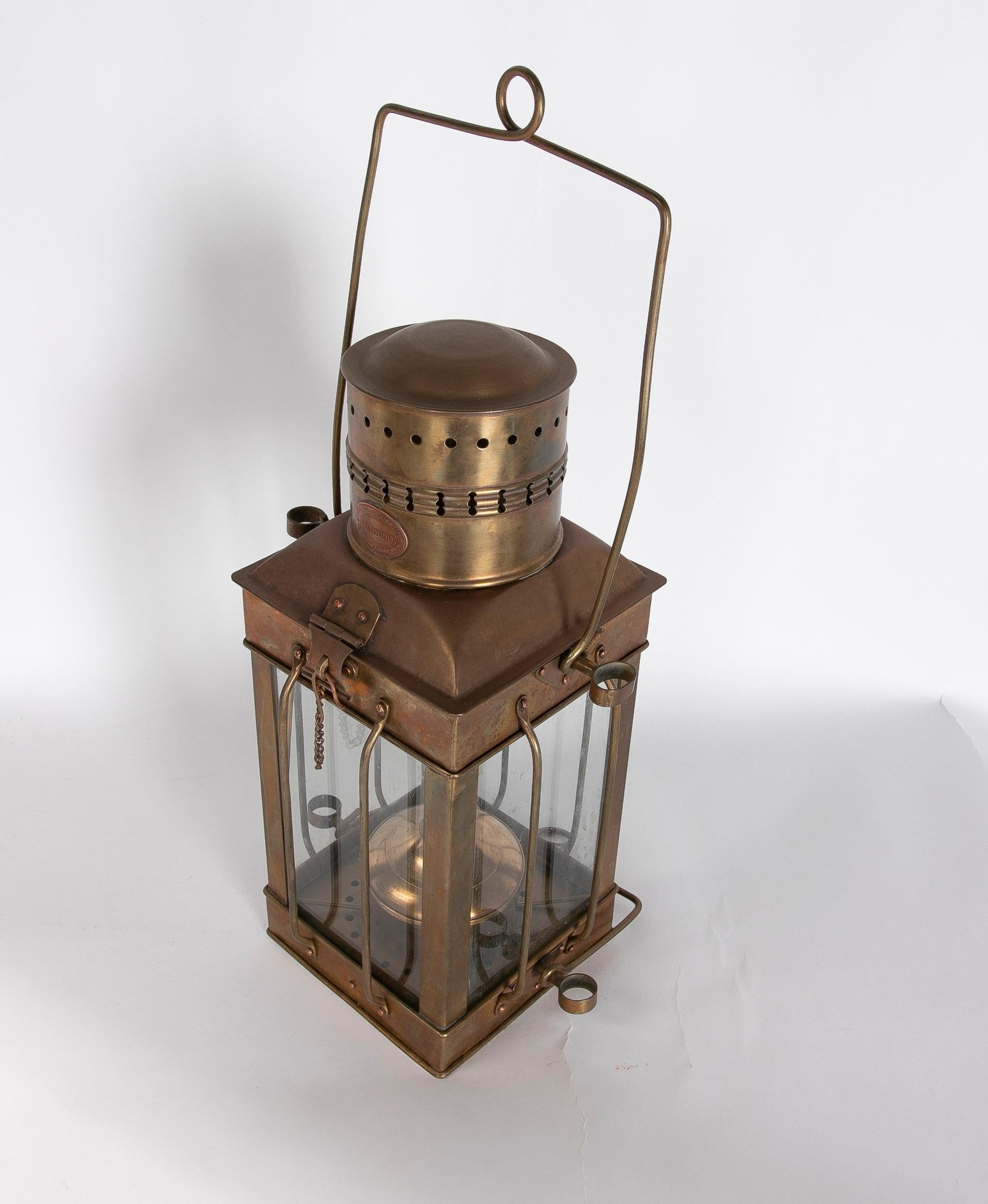 19th Century Amsterdam Bronze First-Class Ship's Lantern For Sale 1