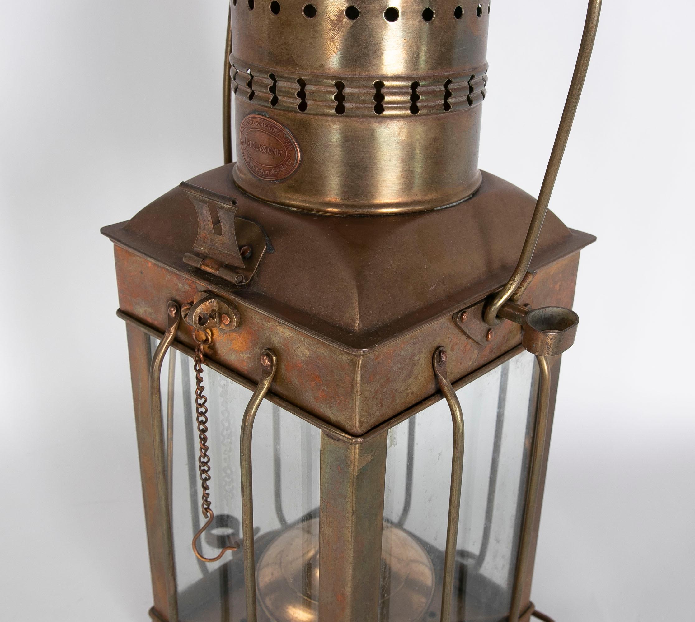 19th Century Amsterdam Bronze First-Class Ship's Lantern For Sale 3