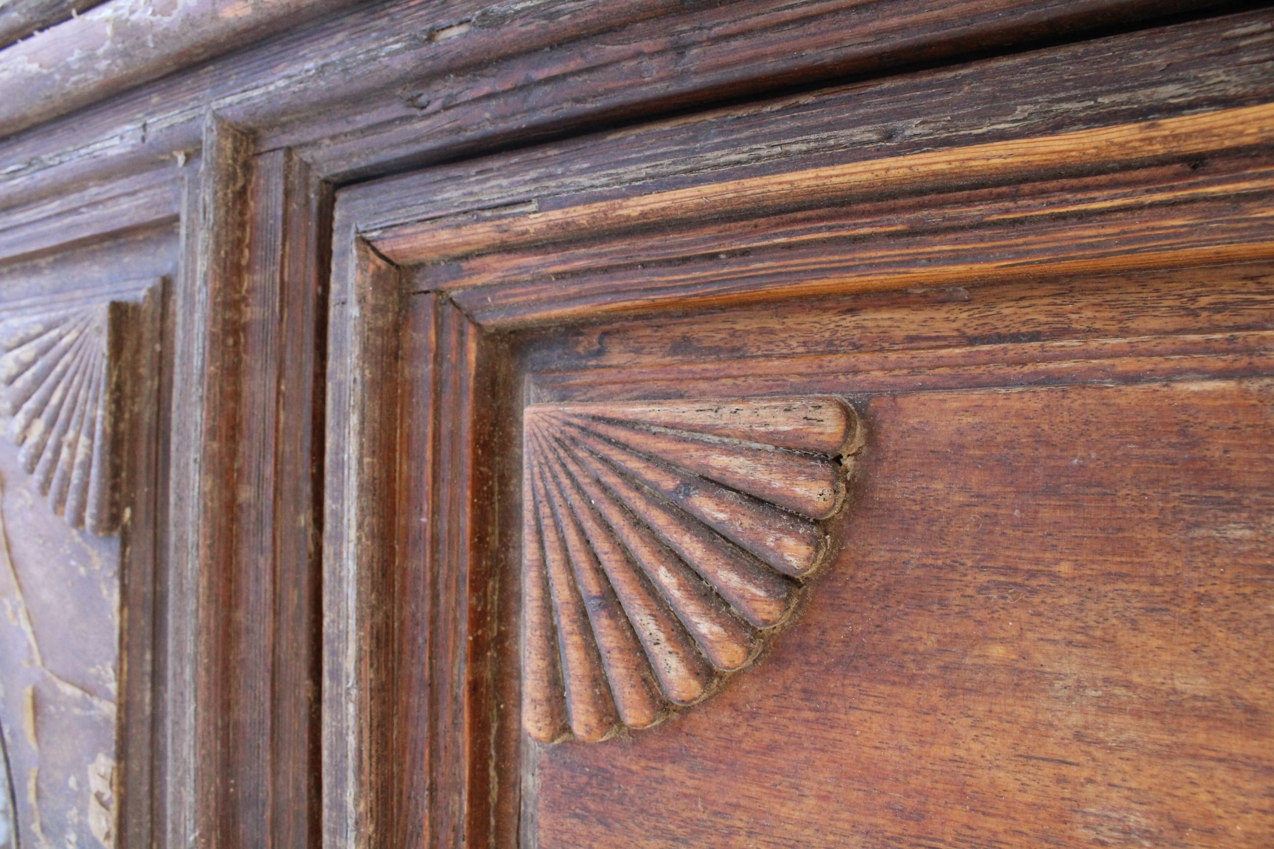 Bronze 19th Century Anadalusian Hand-Carved Wooden Main Door